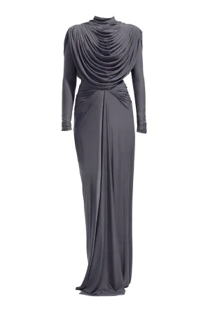 ALMA GRAY MAXI DRESS