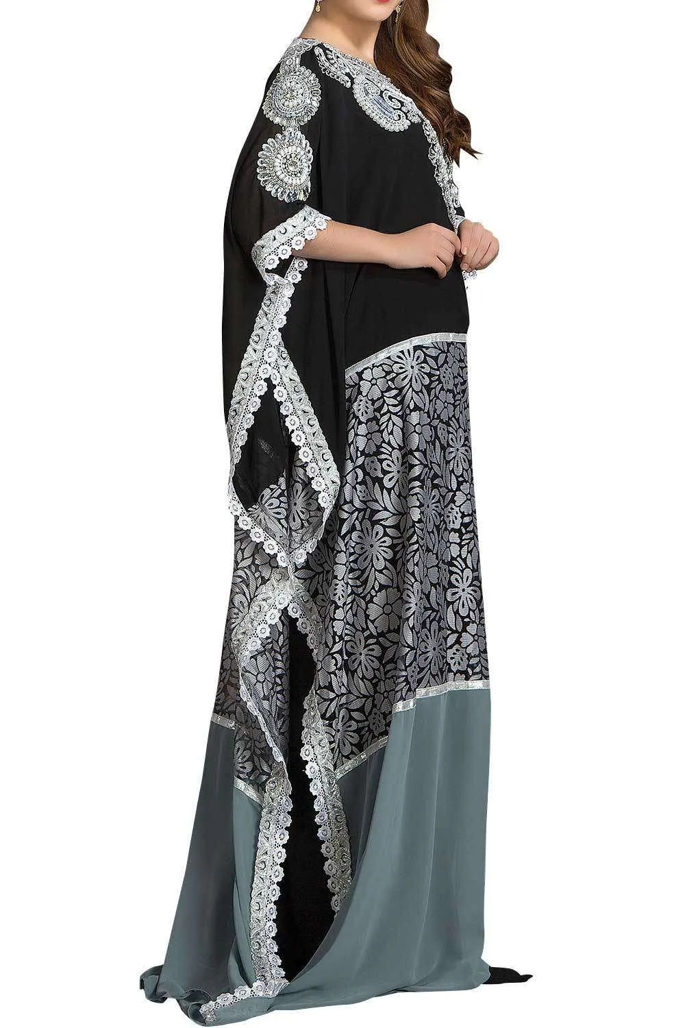 Black & Grey Handmade Fashionable Multi Color Farasha