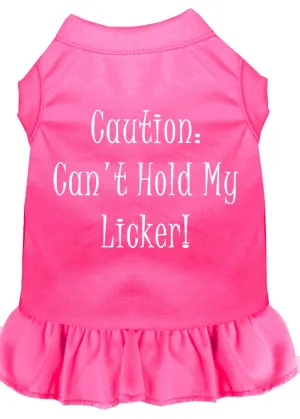 Can't Hold My Licker Screen Print Dress Bright Pink Xs (8)