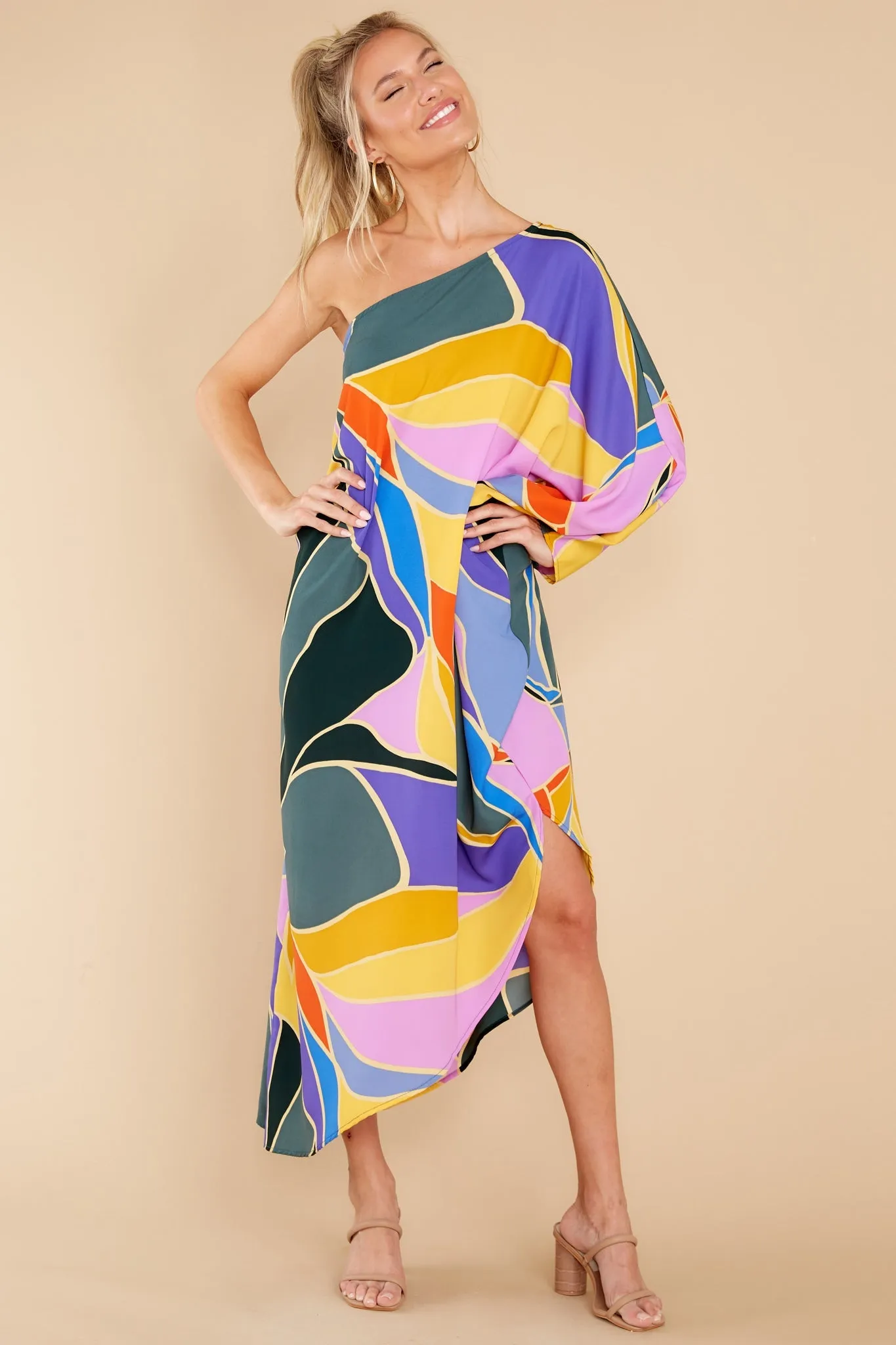 Dare To Love Teal Multi Print Maxi Dress