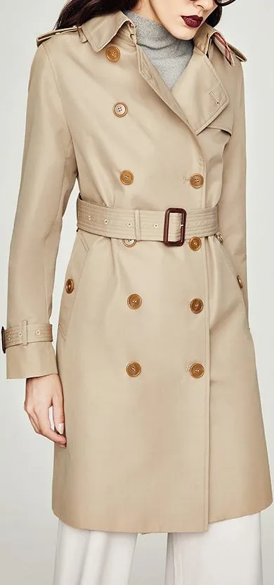 Double-Breasted Trench Coat, Khaki