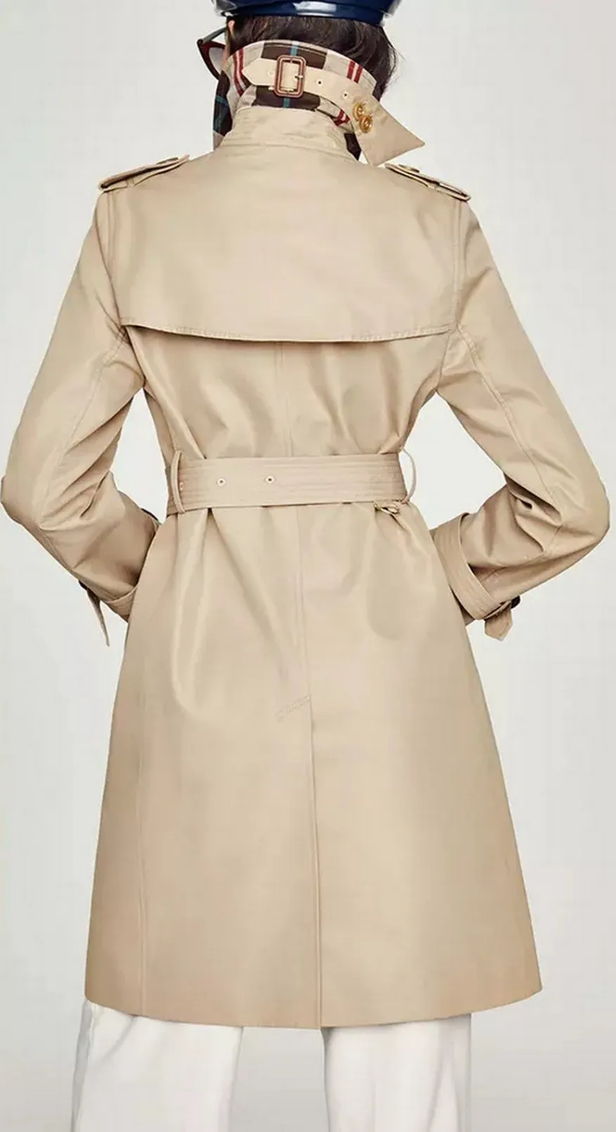 Double-Breasted Trench Coat, Khaki