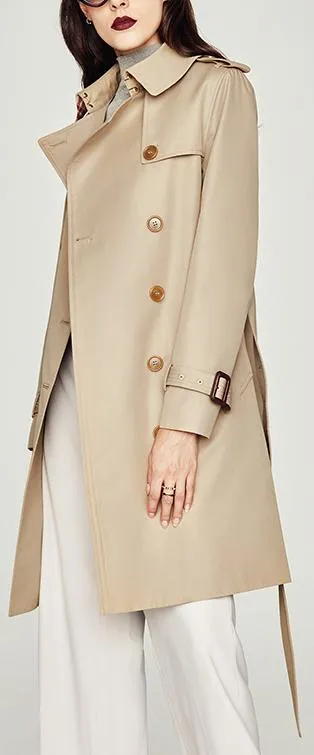 Double-Breasted Trench Coat, Khaki