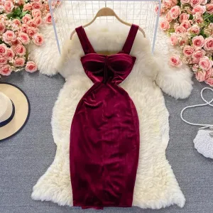 Evening dress fashionable sexy velvet dress for women      S4204