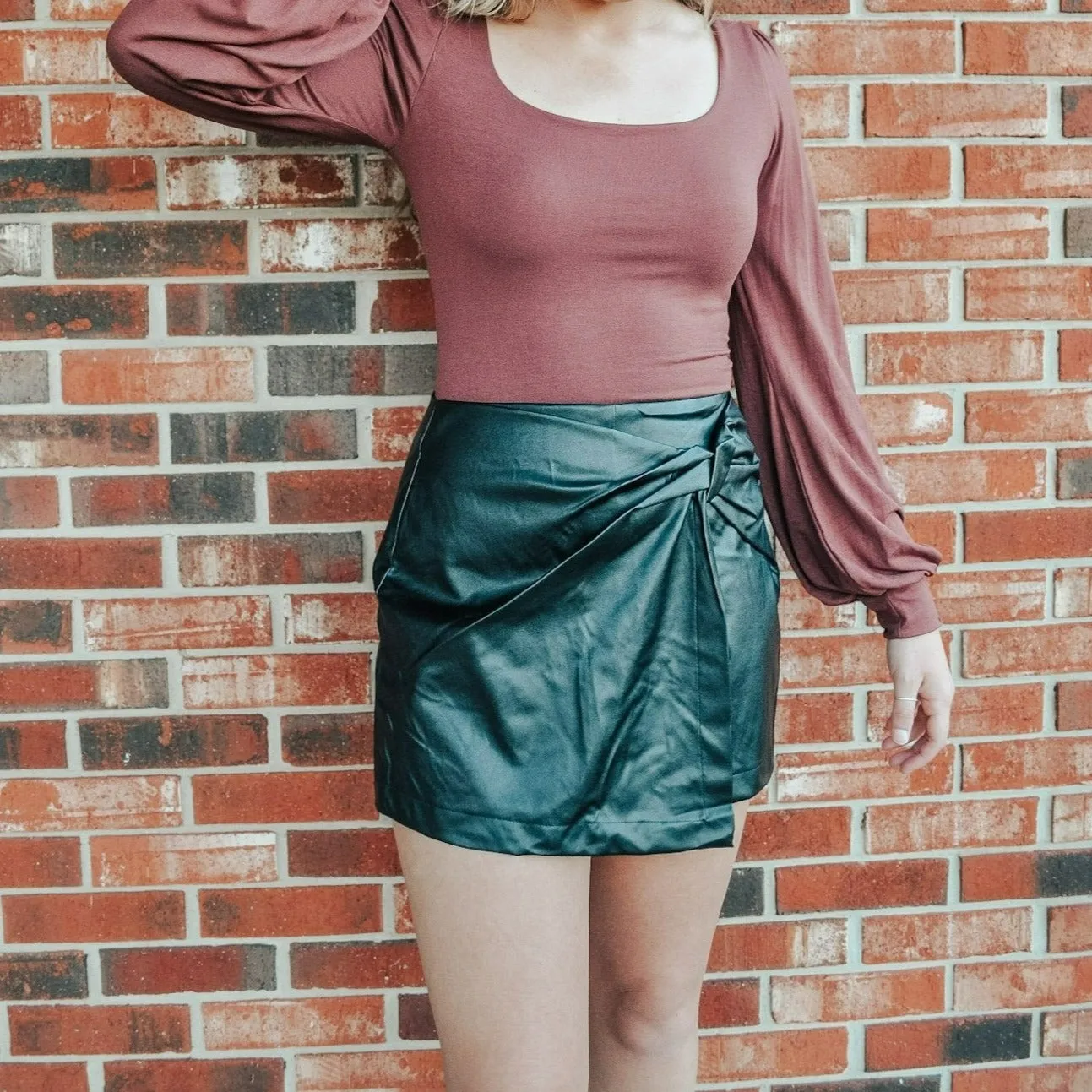 Faux Leather Skort