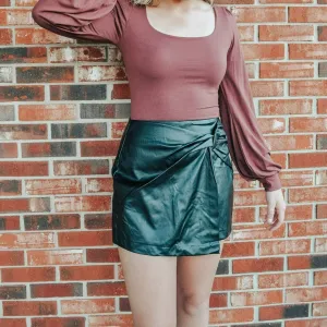 Faux Leather Skort