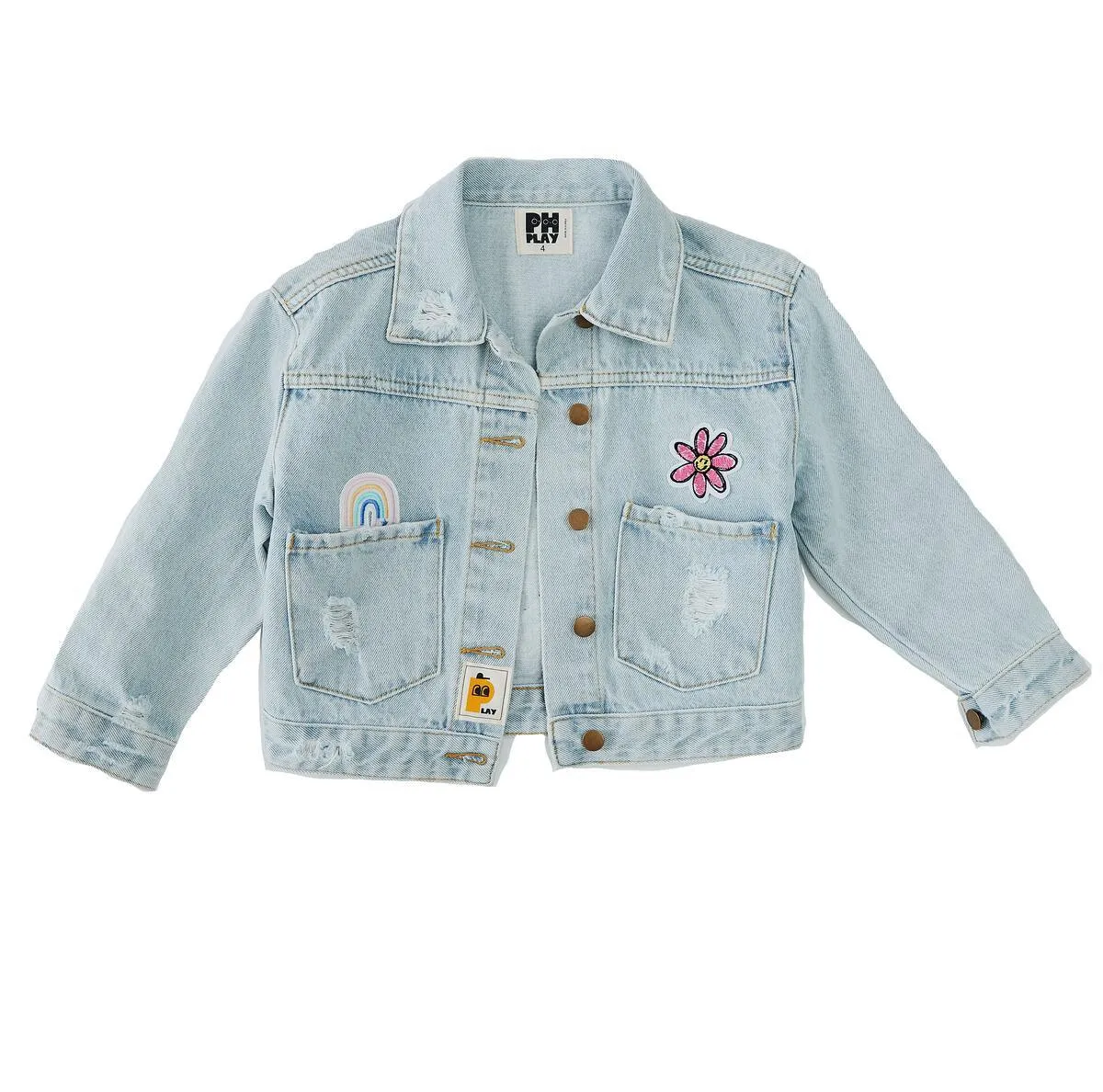 Girls Jacket | Patched Denim - Mermaid | Petite Hailey