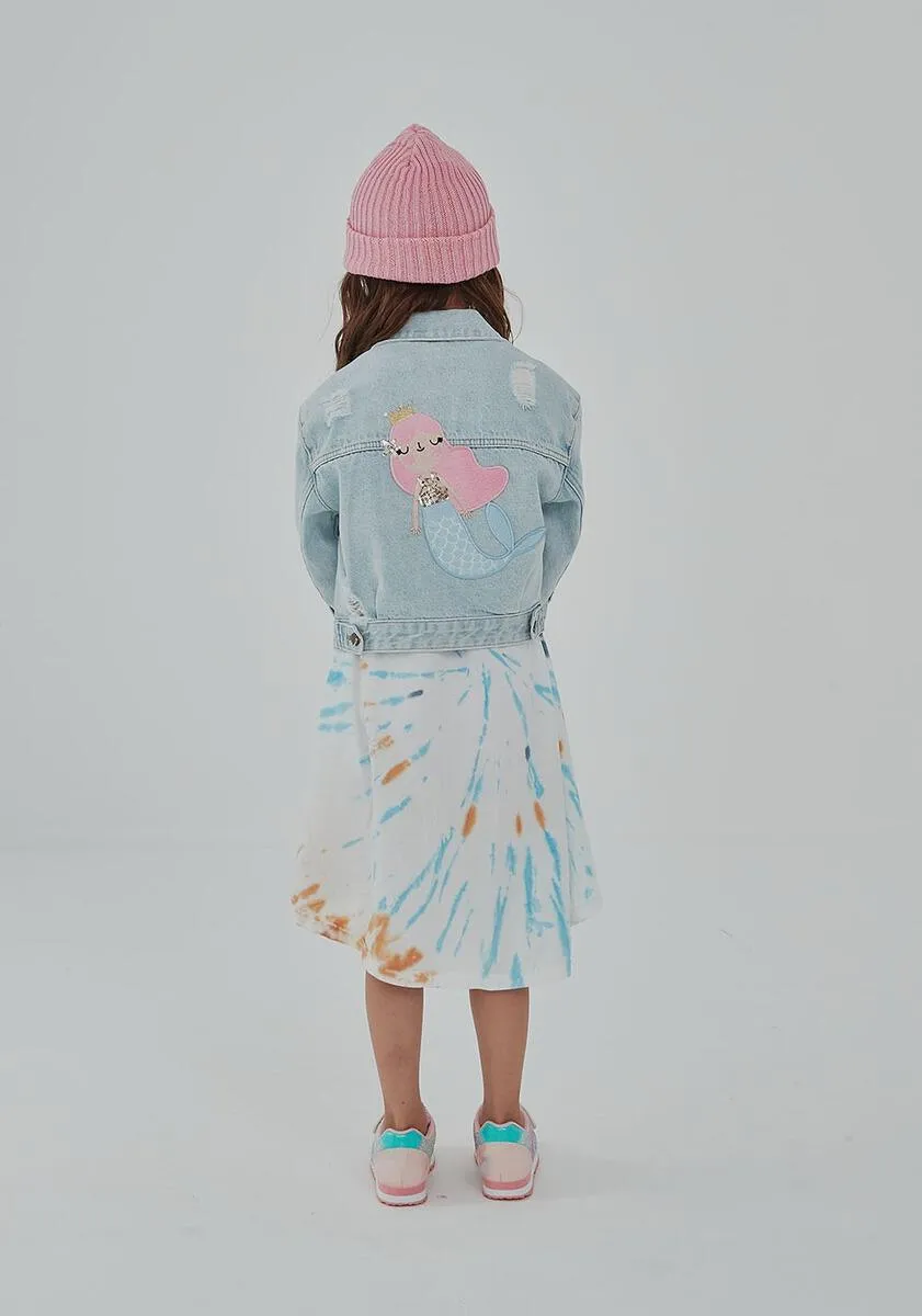 Girls Jacket | Patched Denim - Mermaid | Petite Hailey