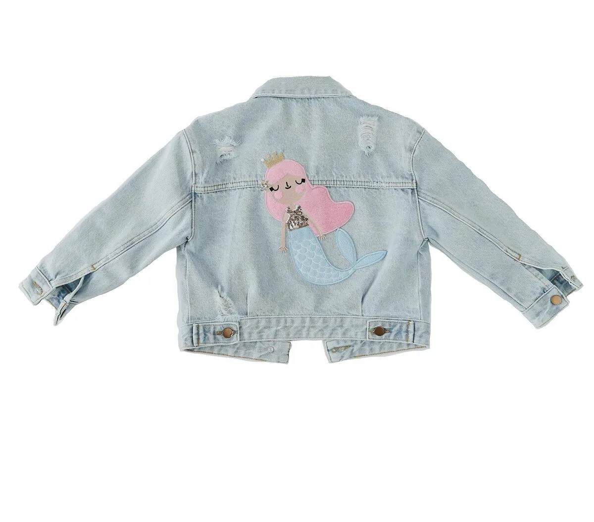 Girls Jacket | Patched Denim - Mermaid | Petite Hailey