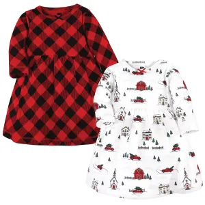 Hudson Baby Cotton Dresses, Christmas Scene