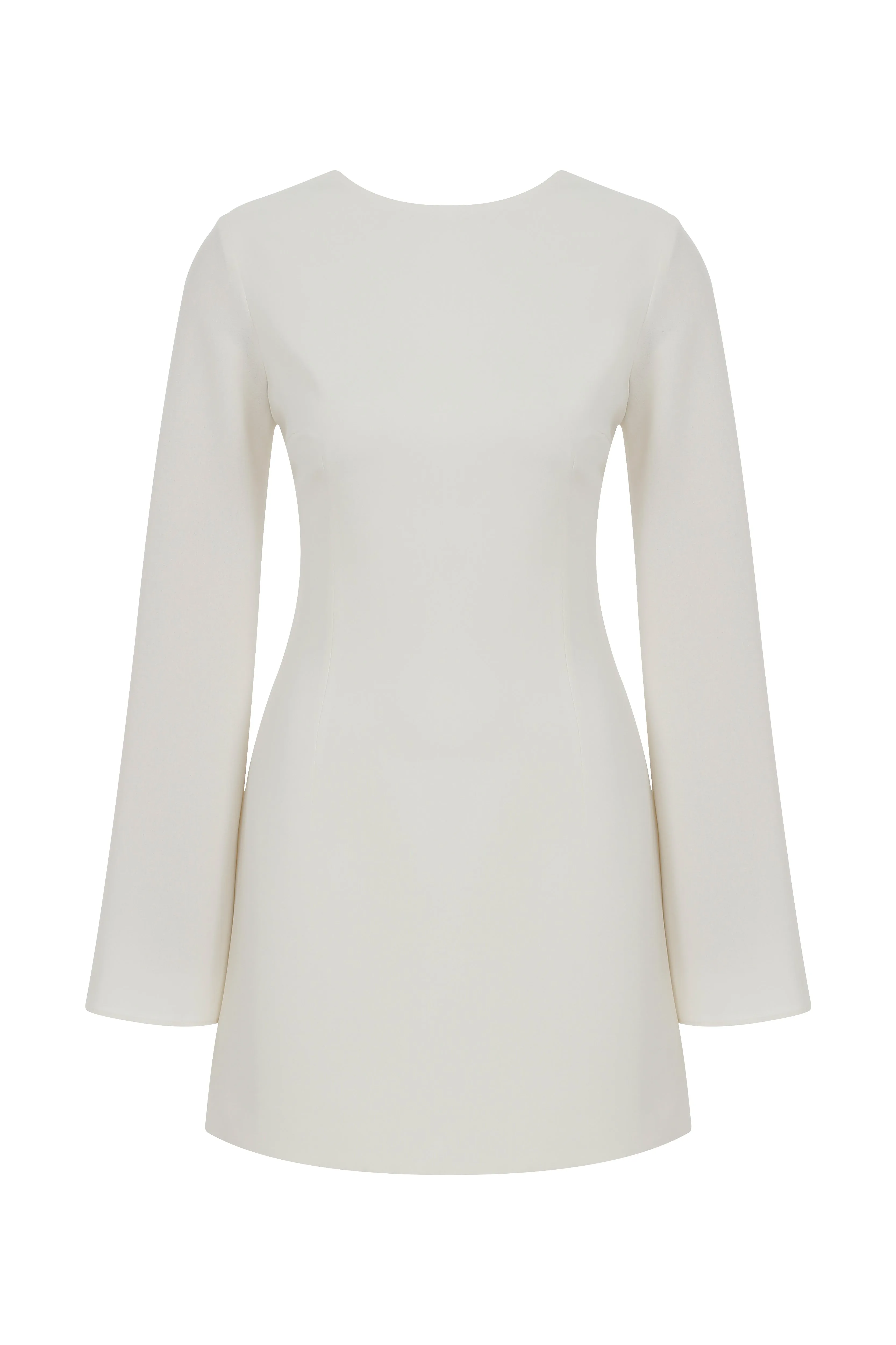 Ira Tie-Back Crepe Mini Dress in Blanche