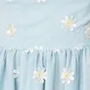 Light Blue & Daisy Floral Mesh Monica Swing Dress