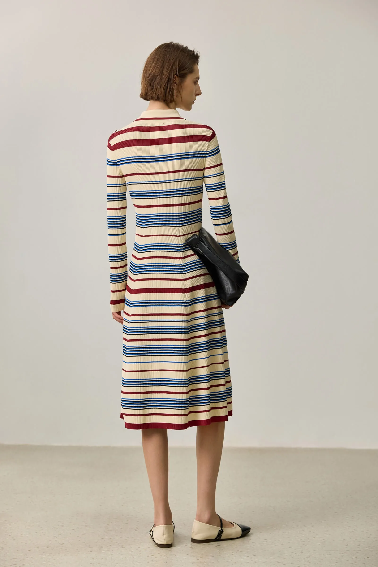 LILY Colorblock Striped Knit Dress