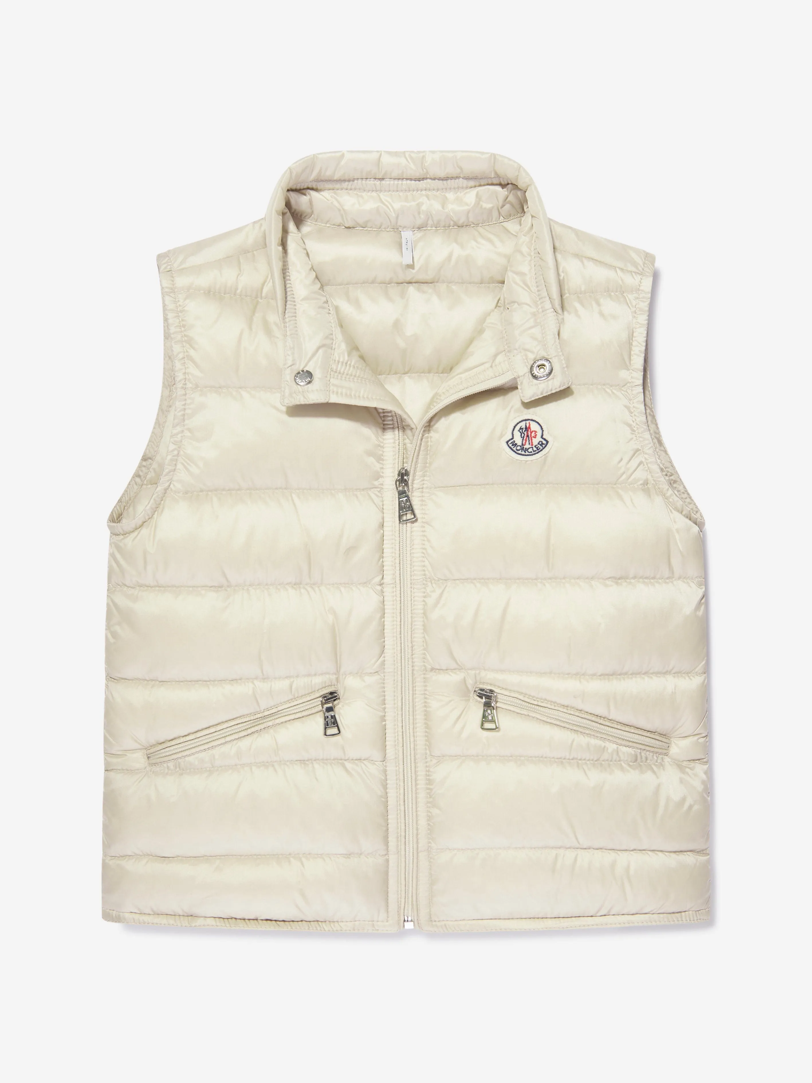 Moncler Enfant Boys Down Padded Gui Gilet in Beige