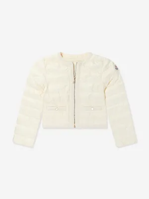 Moncler Enfant Girls Down Padded Dafina Jacket in Ivory