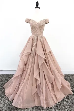 Off the Shoulder Champagne Lace Prom Dresses Off Shoulder Champagne Lace Formal Evening Dresses