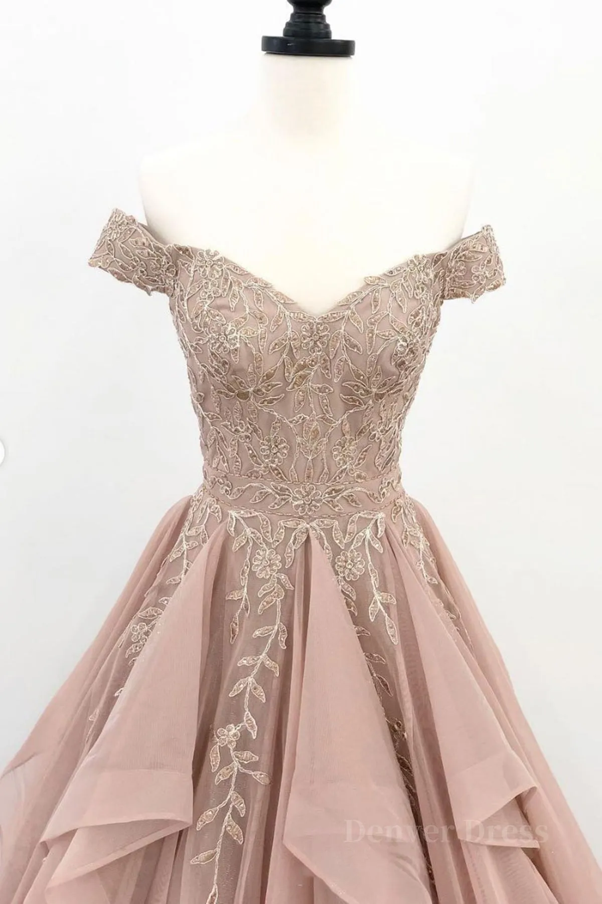 Off the Shoulder Champagne Lace Prom Dresses Off Shoulder Champagne Lace Formal Evening Dresses