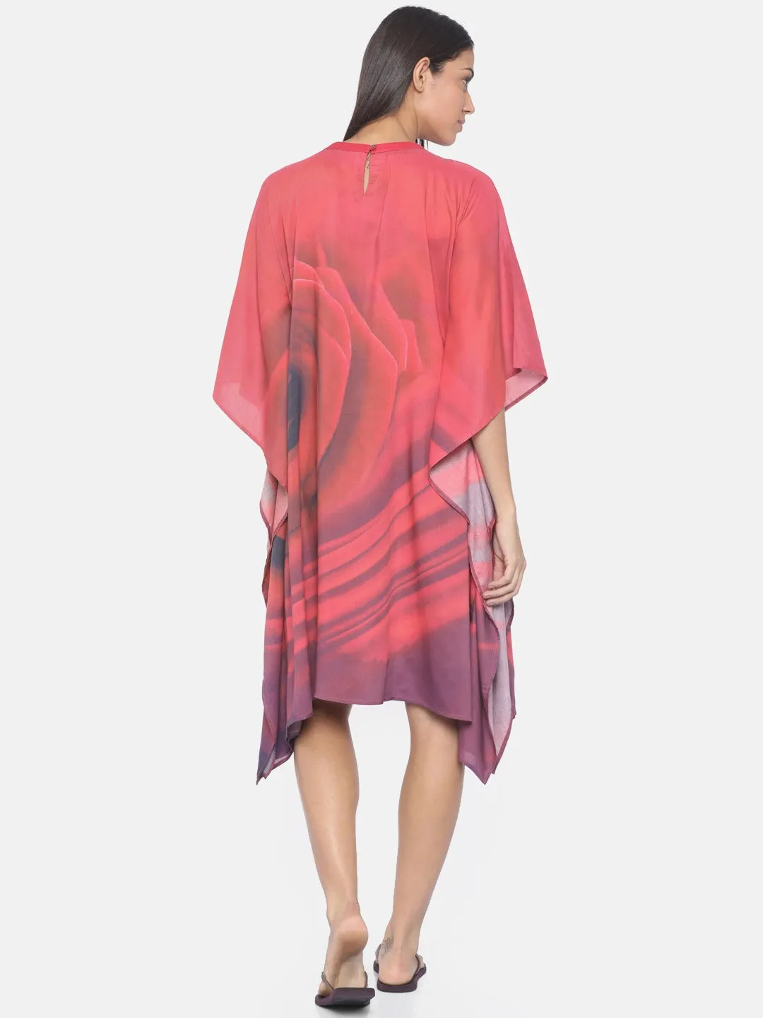 Pink Rose Ombre Casual Kaftan Dress - (Clearance - Final Sale)