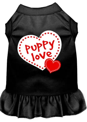 Puppy Love Screen Print Dress Black Xl (16)