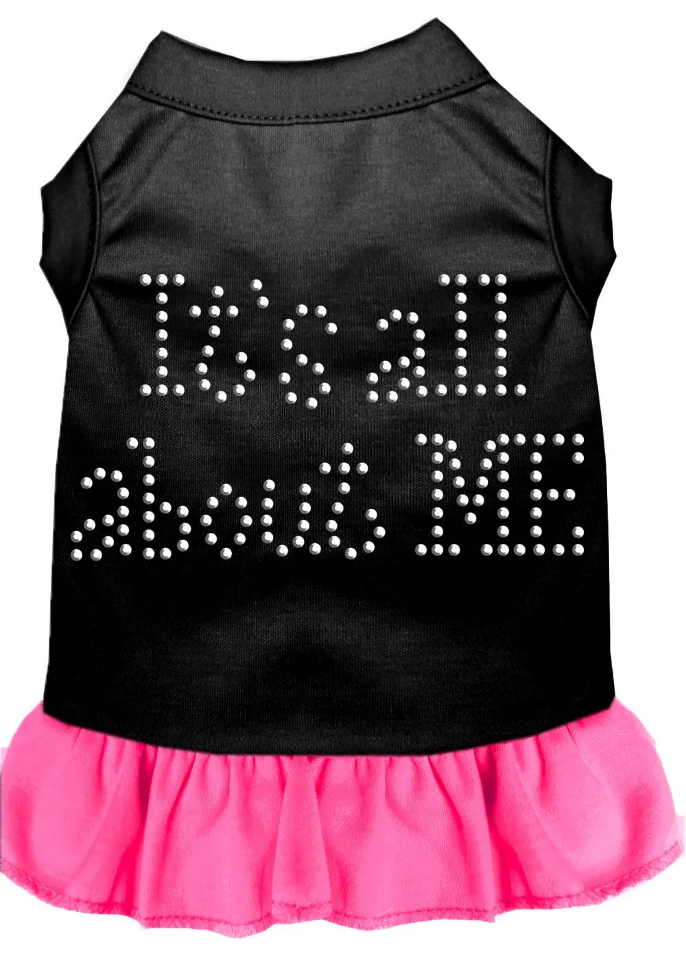 Rhinestone All About Me Dress Black With Bright Pink Med (12)