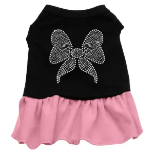 Rhinestone Bow Dresses Black with Pink XXL (18)