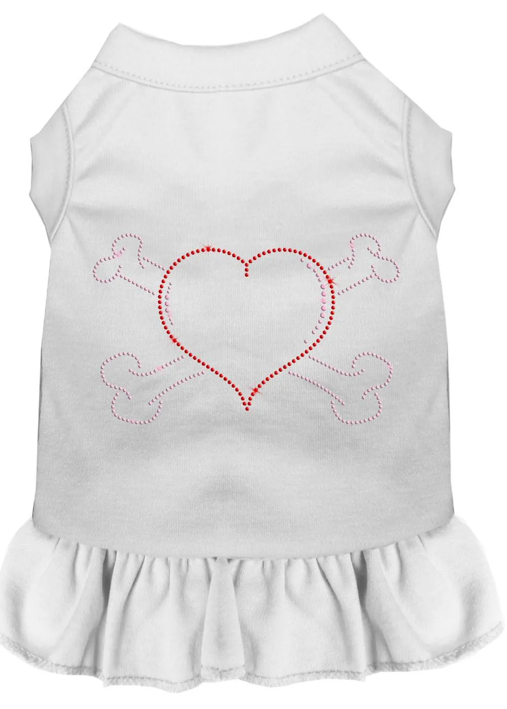 Rhinestone Heart And Crossbones Dress White 4x (22)