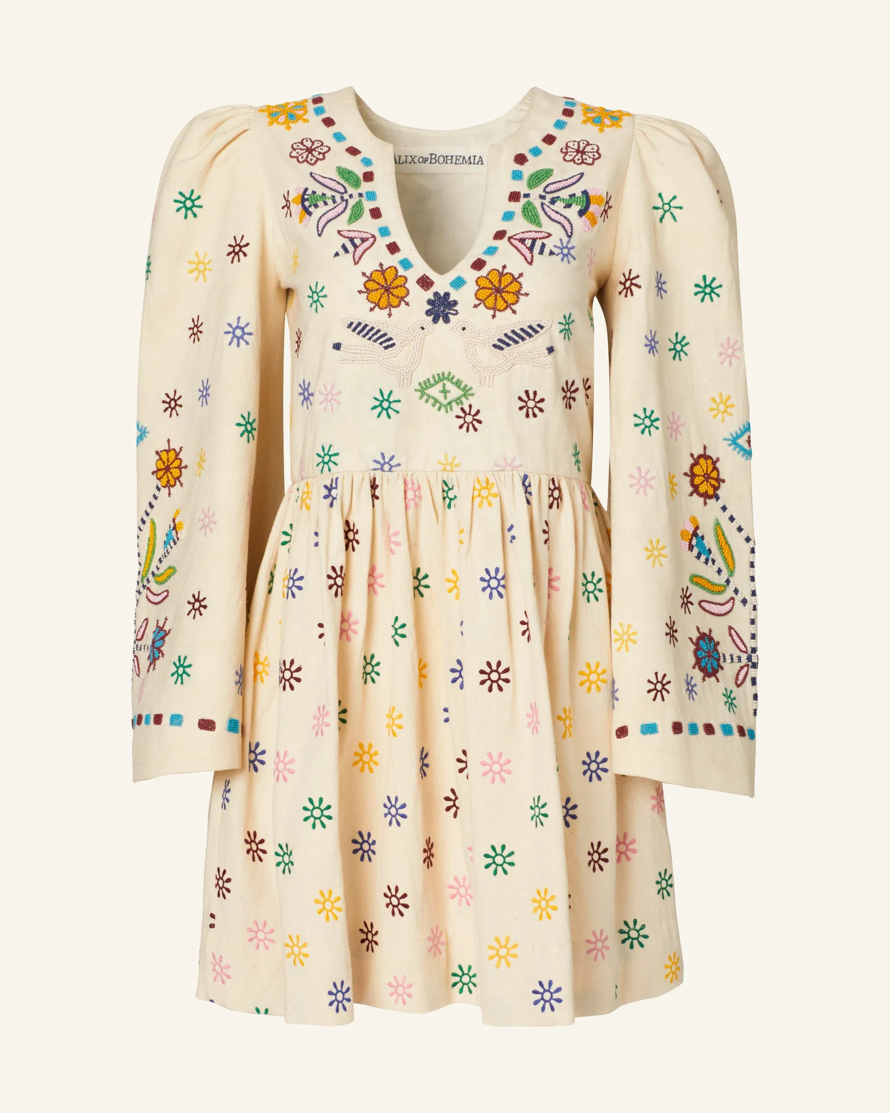 Savannah Cream Embroidered Dress