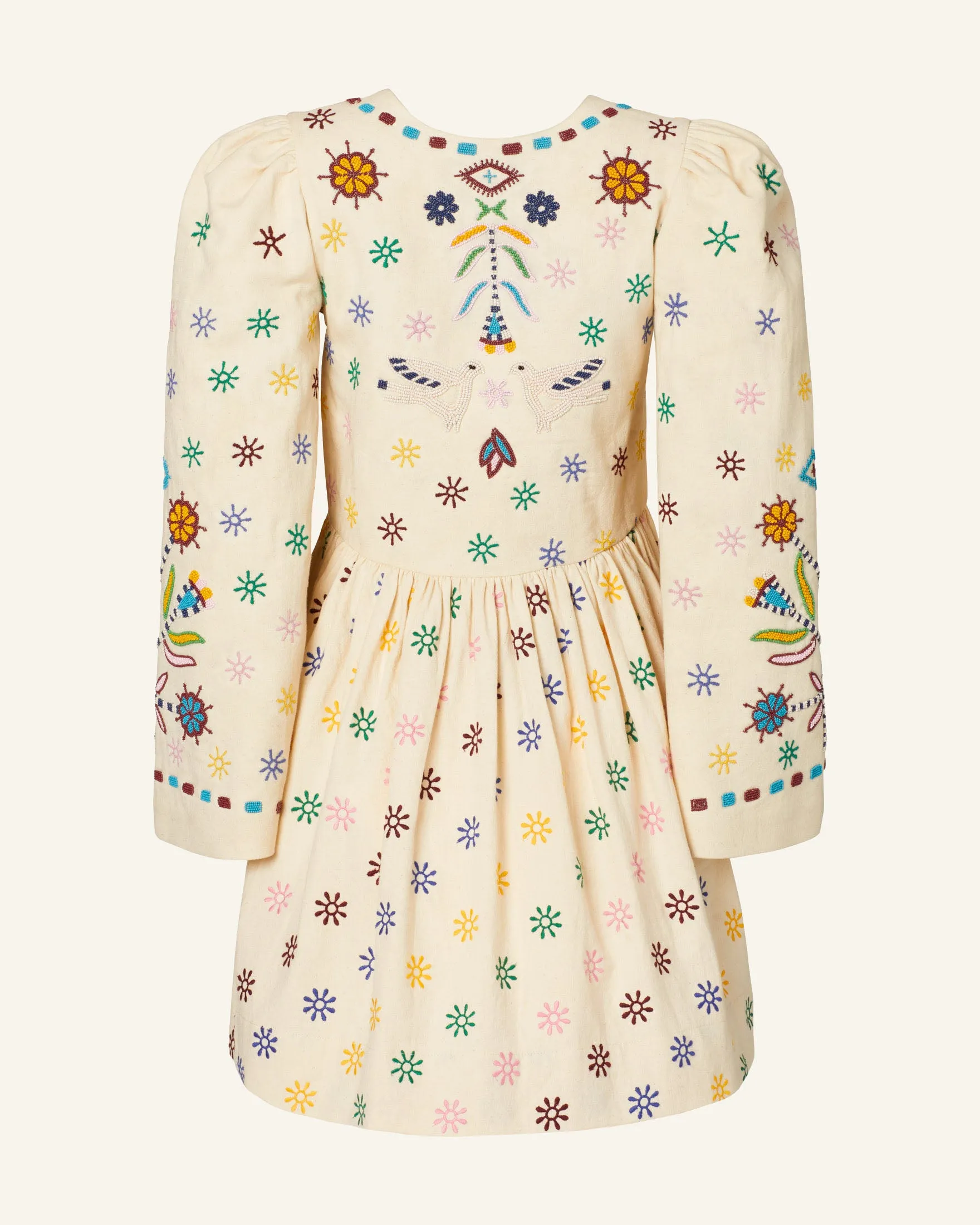 Savannah Cream Embroidered Dress