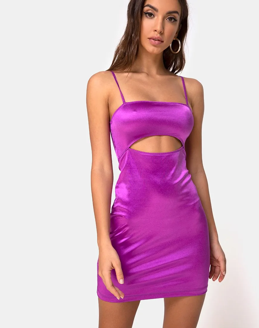 Sekka Dress in Satin Violet