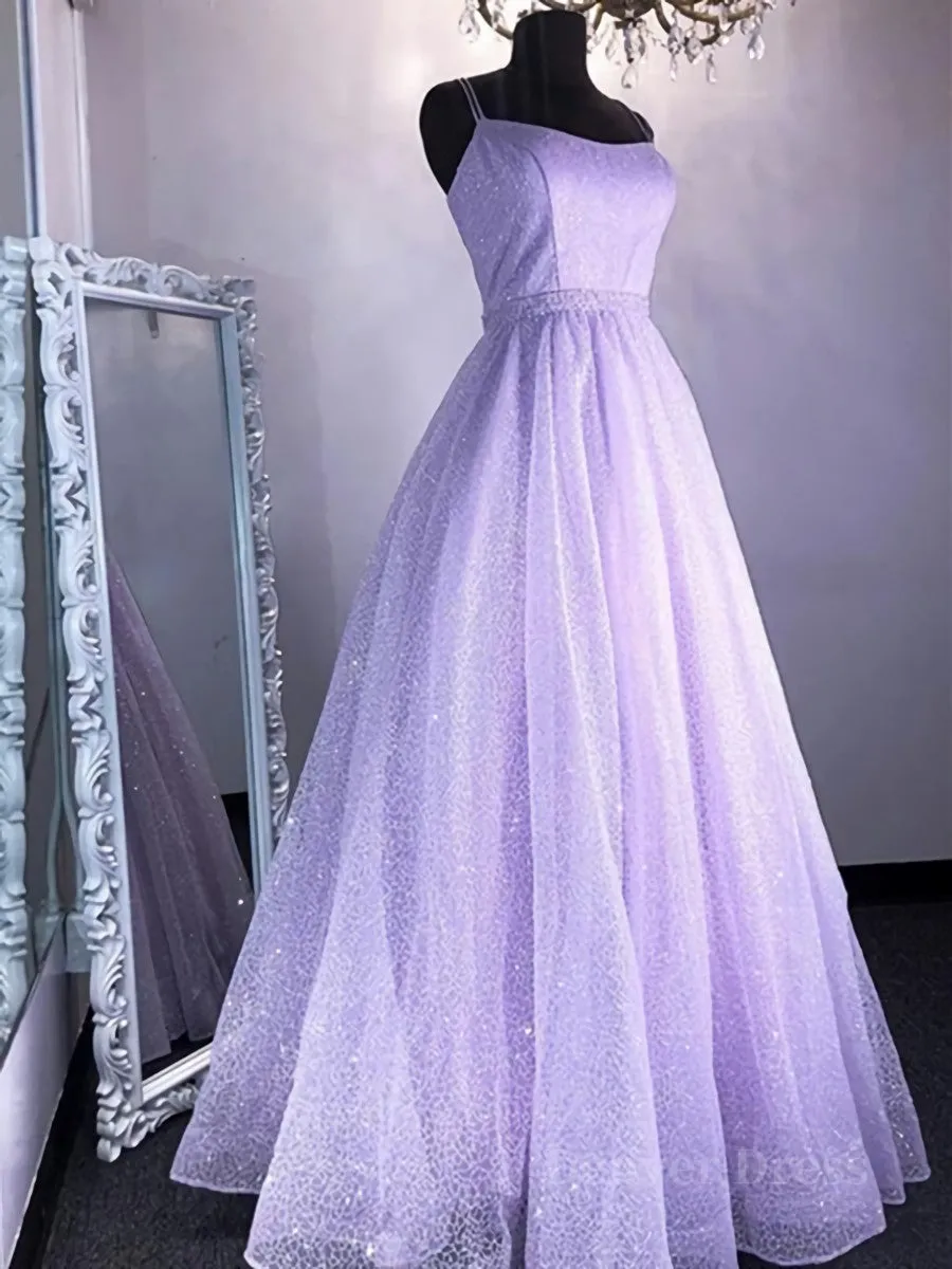 Shiny Purple Long Lace Prom Dresses Shiny Purple Lace Formal Evening Dresses