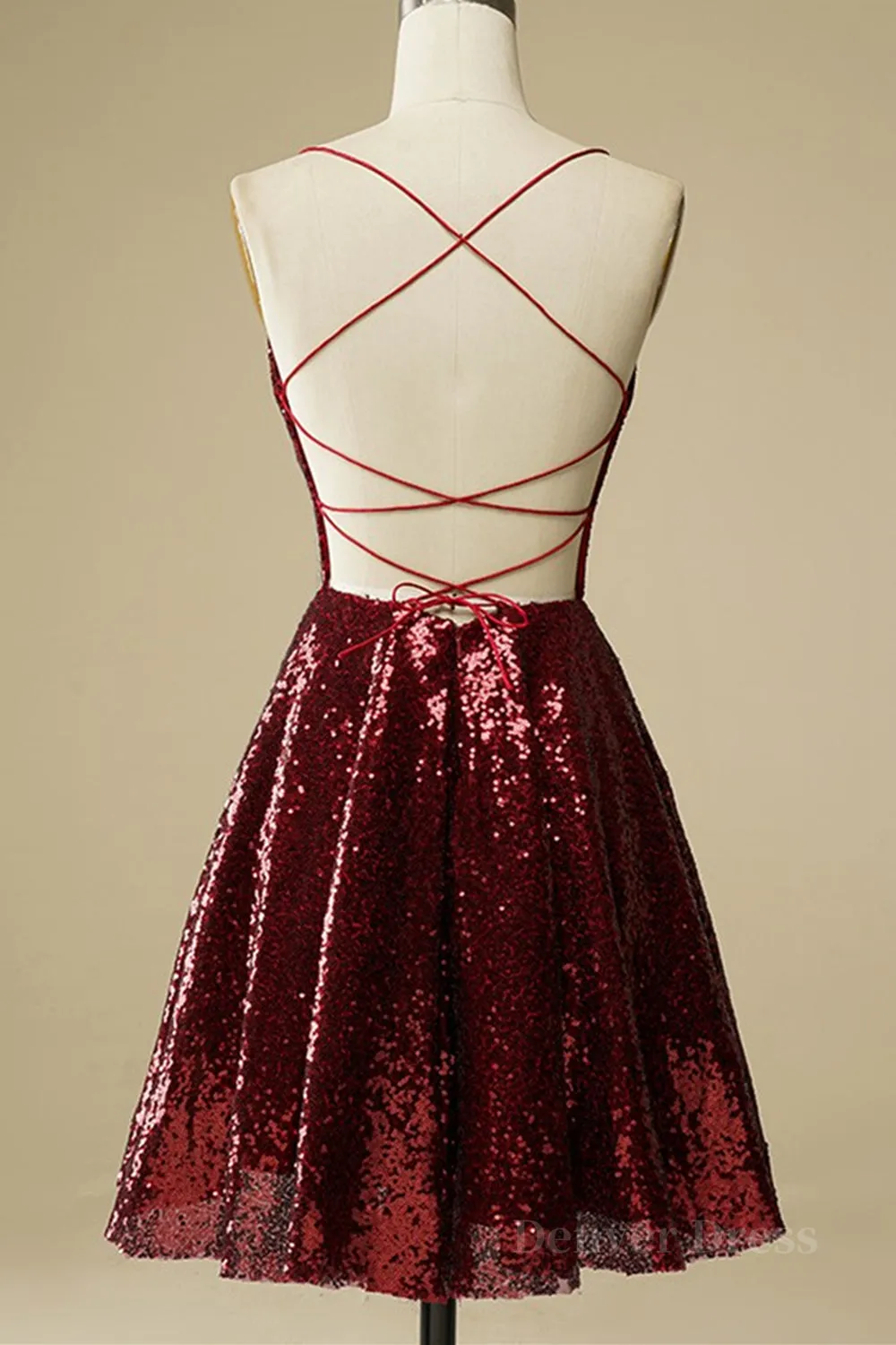 Shiny Sequins Backless Burgundy Short Prom Dresses Backless Burgundy Homecoming Dresses Burgundy Formal Evening Dresses