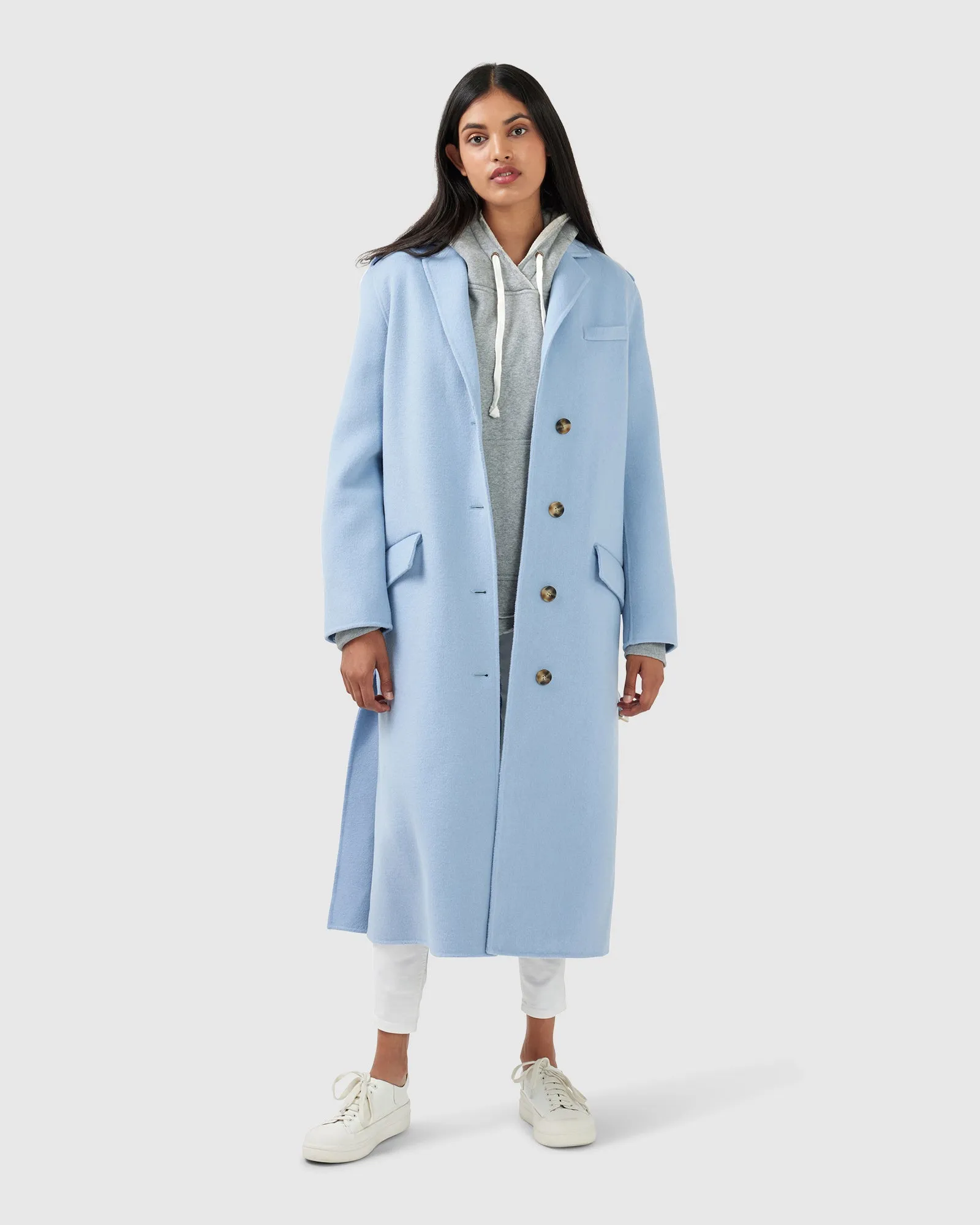 Skylight Longline Coat - Sky Blue