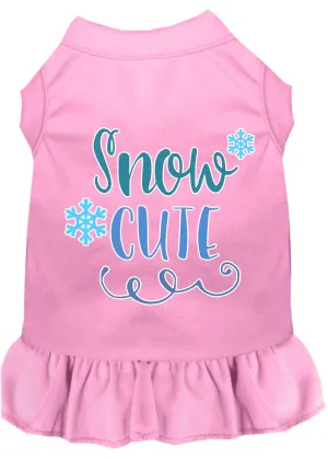 Snow Cute Screen Print Dog Dress Light Pink Xxxl