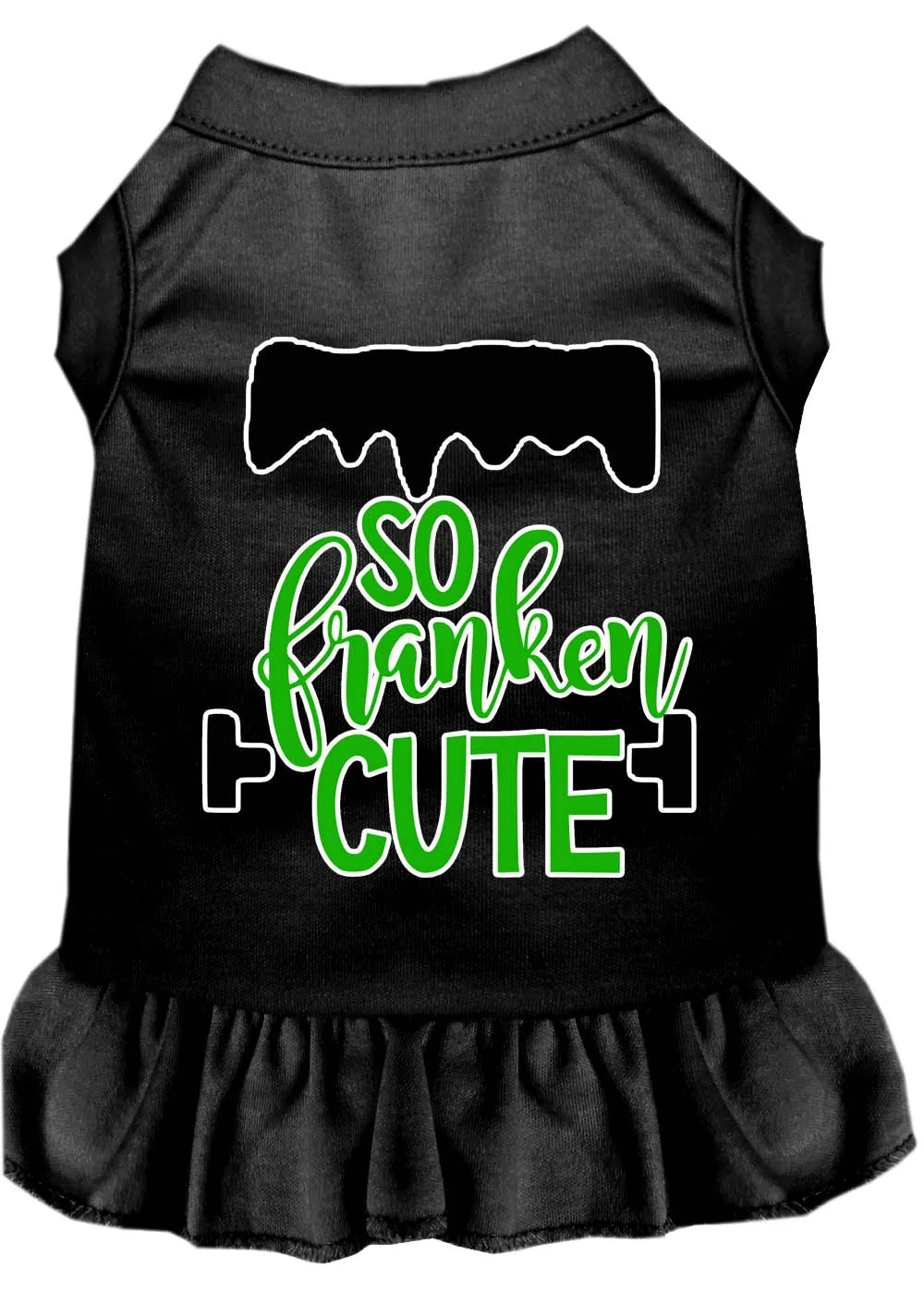 So Franken Cute Screen Print Dog Dress Black Lg