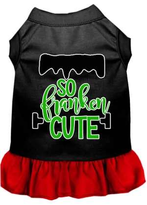 So Franken Cute Screen Print Dog Dress Black With Red Sm