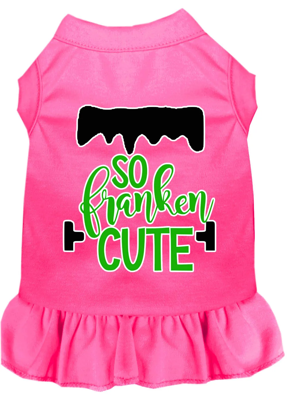 So Franken Cute Screen Print Dog Dress Bright Pink Xxl