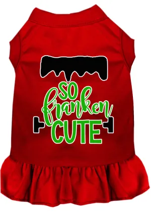 So Franken Cute Screen Print Dog Dress Red Xs