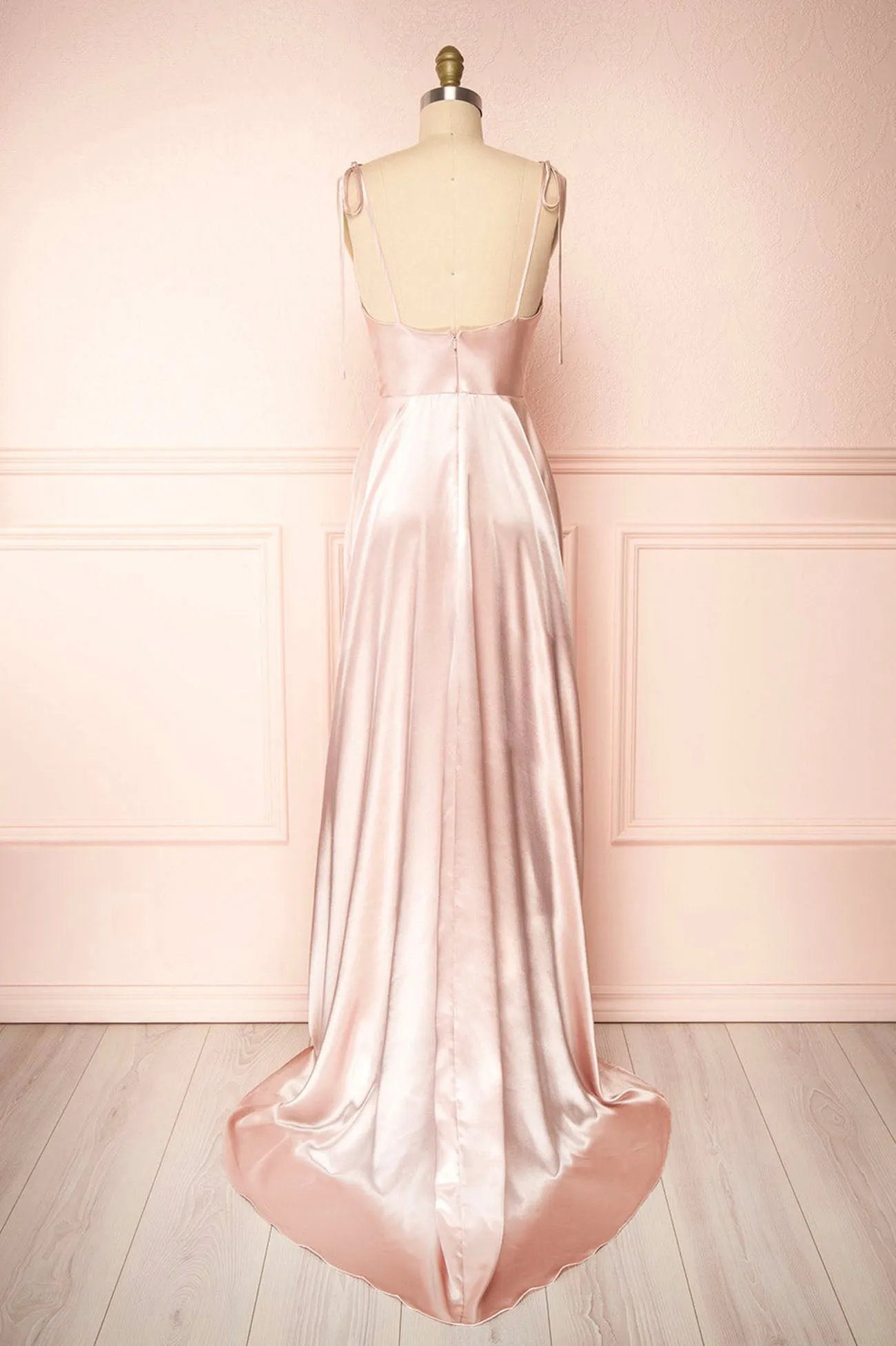 solvbao Simple Satin Long Prom Dresses, A-Line Formal Evening Dresses