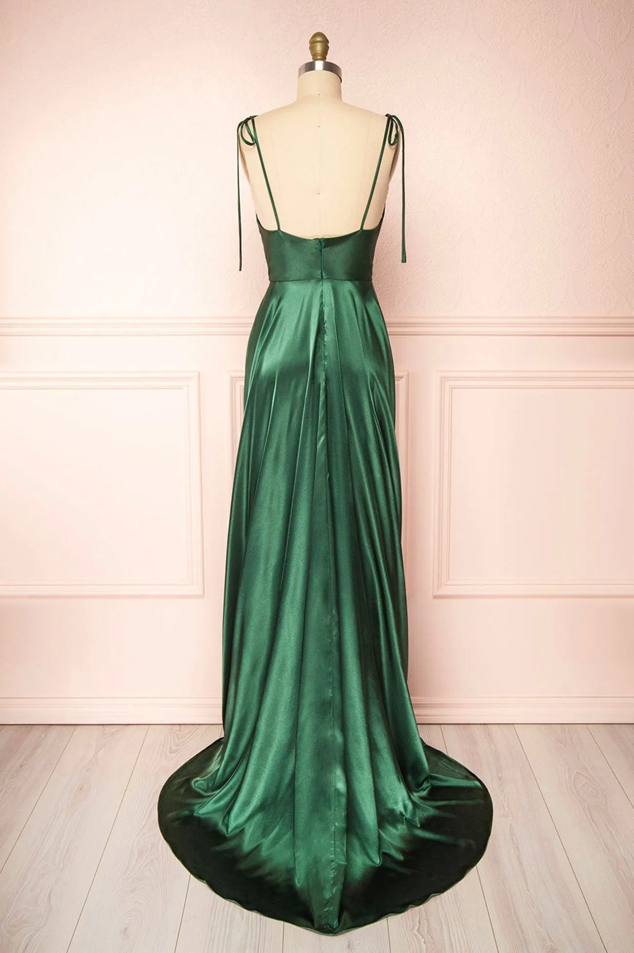 solvbao Simple Satin Long Prom Dresses, A-Line Formal Evening Dresses