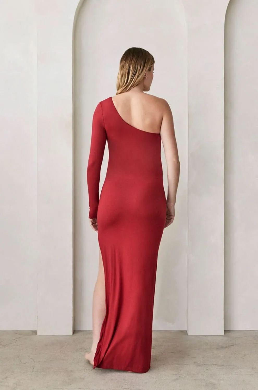 The One Shoulder Evening Maternity Dress