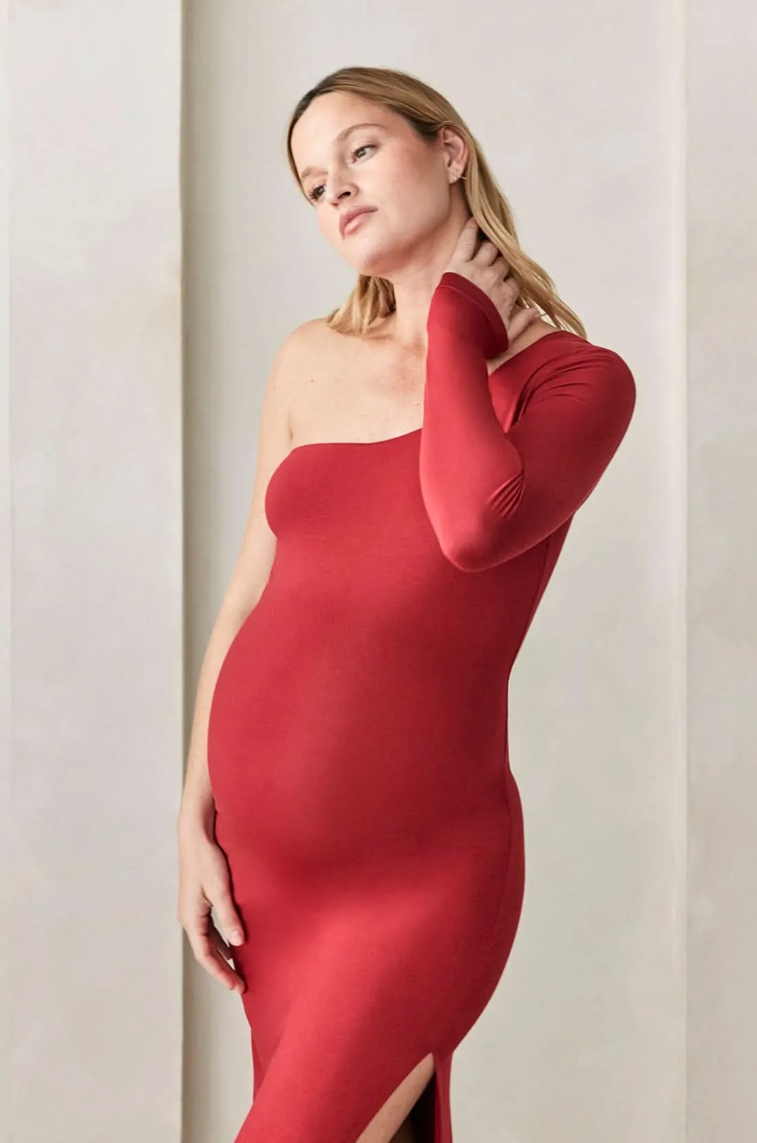 The One Shoulder Evening Maternity Dress