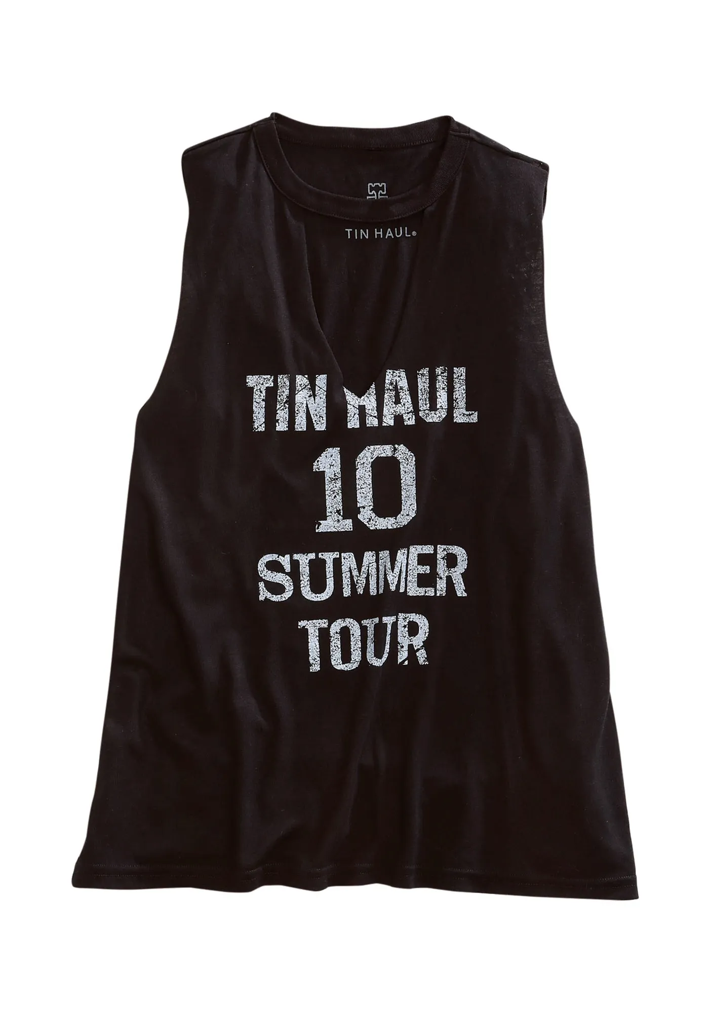 Tin Haul Womens Black 100% Cotton 10 Summer Tour S/L Tank Top