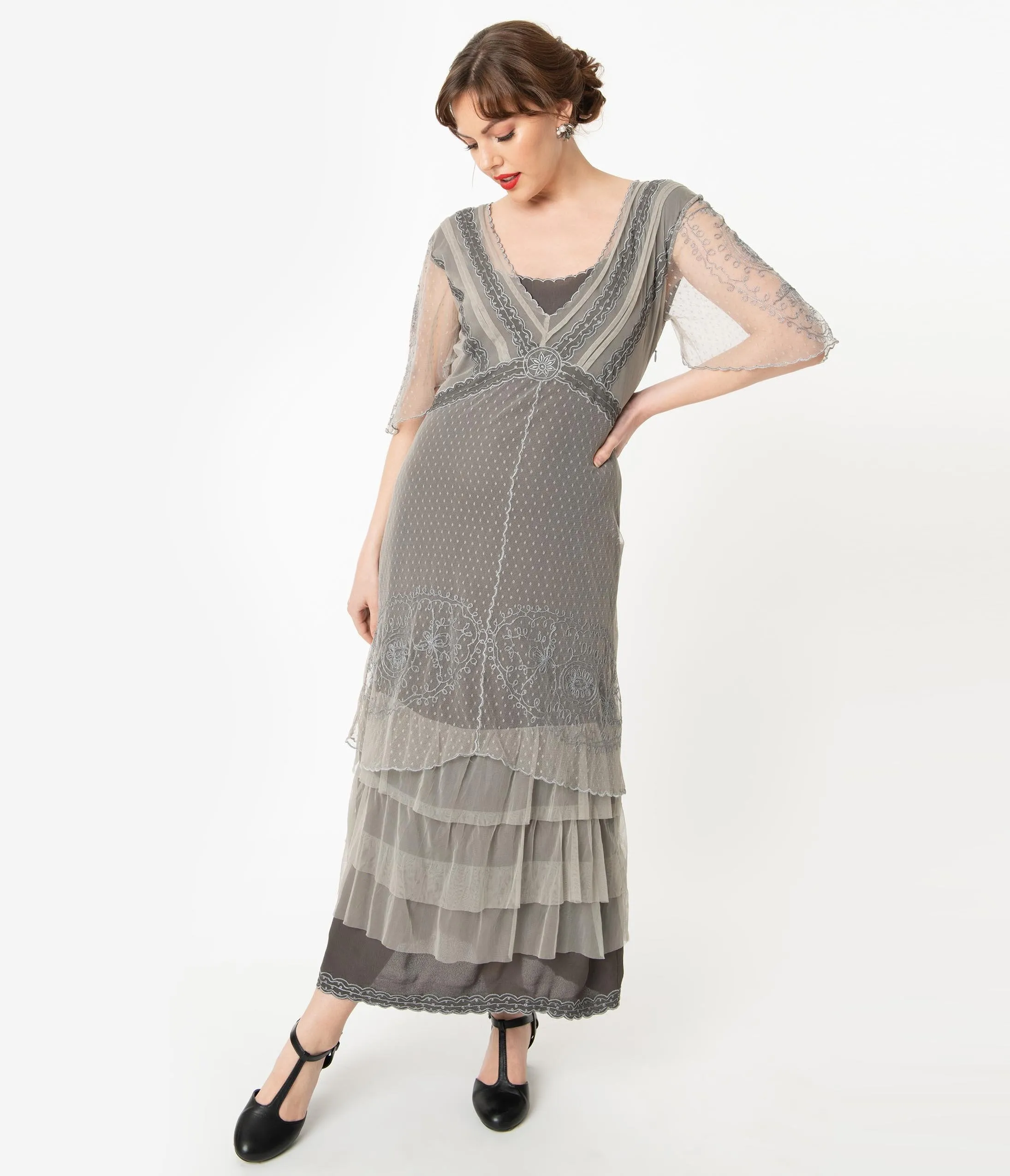 Vintage Style Alluring Slate Downton Abbey Edwardian Dress