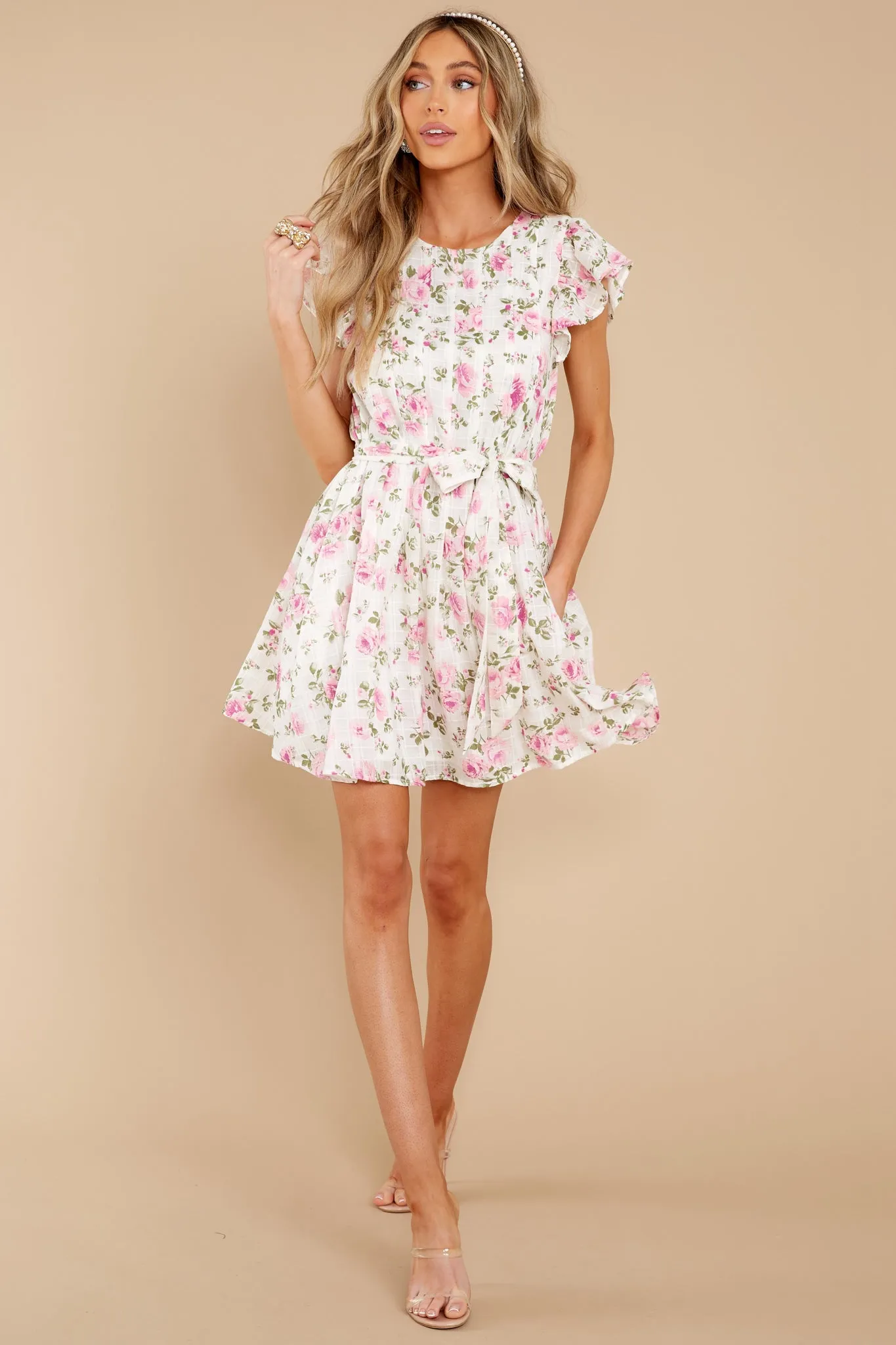 Wearing A Smile White Floral Print Cotton Dress